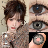Qfdian   1 pair Colorcon Contact Lenses for Eyes Black Lenses Beautiful Cosmetic Pupil Blue Lenses Big Eyes Contacts Lens Yearly