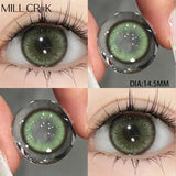 Qfdian Mill Creek 2pcs/Pair Colored Contact Lenses For Big Eyes Myopia Yearly Annual Color Cosmetic Lens Cosplay Beauty Pupils Diopters