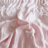 Qfdian  Korean Princess Style Pink Sweet Seersucker Bedding Set Soft Skin-friendly Duvet Cover Set Bed Sheet and Pillowcases 3/4pcs