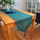 Qfdian  Light Luxury Polyester Cotton Hollow Tablecloth for Diningroom Study Table Flag TV Cabinet Dust Cover Solid Color Pastoral Style