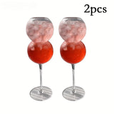 Qfdian  2pcs INS Round Ball Cocktail Glass Champagne Cocktail Glass Martini Glass High-Foot Suitable for Bars Wedding Banquets Parties