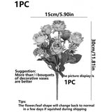 Qfdian  1 pc Artificial Flowers Silk Rose Bouquet Garden Home Room Table Wedding Bridal Bouquet Yard Outdoor Decora Diy Gifts Hot Sales