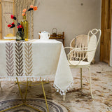 Qfdian  Three-dimensional Embroidery Table Cloth Light Luxury French Retro Rectangular Coffee Table Cloth High-grade Cotton Linen Decor
