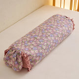Qfdian 1Pc Floral Ruffles Yoga Cervical Pillow Pure Cotton Buckwheat Pillow Health Care Stick Pillow Cervical Physiotherapy Neck Pillow