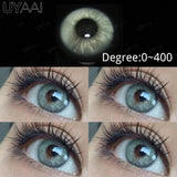 Qfdian 0~400 Myopia Lenses High Quality Colored Contact Lenses with Degree Green Natural Prescription Eye Contacts Blue Eye Lense
