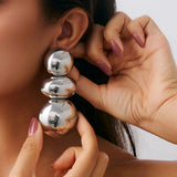 Qfdian  Exaggerated, bold, and irregularly shaped round pendant earrings, punk-style eardrop accessories, party gifts, and jewelry