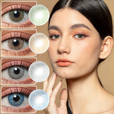 Qfdian Blue Gray Lenses 1Pair Contact Lenses For Eyes Yearaly Use Colored Lenses Multicolored Lenses Green Contact Lens Eye Contacts