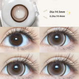 Qfdian  2PCS/Pair 14.5mm Lenses Pearl Series Color Contact Lenses For Big Eyes Beauty Blue Makeup Lens Purple Pupils Cute Lens