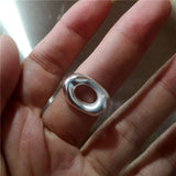 Qfdian Korean Fashion Cute Heart apple Star Geometric Open Metal Ring For Women Y2K Gothic Creative Charm Grunge Jewelry Accessories