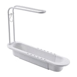 Qfdian Telescopic Sink Drain Rack Soap Sponge Holder Self Adhesive Kitchen Paper Towel Holder Punch Free Roll Kitchen Acces