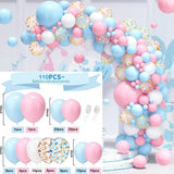 Qfdian  123pcs Pink Blue Balloons Garland Arch Kit Gender Reveal Boy Girl Baby Shower Decoration Sand White Balloon Birthday Party Decor