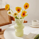 Qfdian  European Retro Glass Vase Water Nourishing Flower Arrangement Container Desktop Dining Table Flower Arrangement Vase Decoration