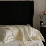Qfdian 4Pcs Luxury Embroidery 1000TC Lyocell Eucalyptus Fiber Soft Silky Bedding Set Duvet Cover Set Bed Sheet/Fitted Sheet Pillowcases