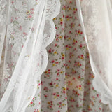 Qfdian  Curtains for Bedroom Living Dining Room Lace Pastoral Floral French Windows Door Luxury Country Style Simple