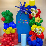 Qfdian  123pcs Red Yellow Green Balloon Garland Arch Kit for Birthday,Party,Men Game Shower Wedding,Festival,Graduation Decorations