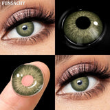 Qfdian  1 Pair Gray Color Contact Lenses for Eyes Natural Brown Blue Lenses Green Eye Contacts Beauty Cosmetic Pupils Yearly