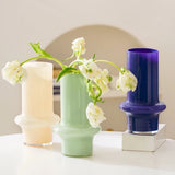 Qfdian  Nordic Minimalist Ins Style Retro Glass Vase Creative Home Living Room Light Luxury Soft Decoration for Home Wedding Decor
