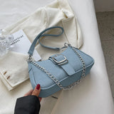 Qfdian Small Design Jeans Bag Women's New Cross-Shoulder Bag Shoulder Canvas Bag Crossbody Bags for Women CHAINS Сумка Женская