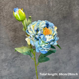 Qfdian Large Silk Peony Artificial Flowers High Quality Simulation Peony European Style Fake Flowers Bouquet For Wedding Home Decor 1PC