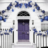 Qfdian  146Pcs Navy Blue White Balloon Garland Kit Royal Blue Silver Confetti Latex Ballon Arch Wedding Baby Shower Birthday Party Decor