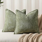 Qfdian  Ins Nordic Cushion Cover Thickened Chenille Throw Pillow Covers Green Decorative 45x45/50x50/65X65cm Sofa Bed Living Room Decor