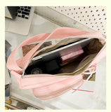 Korean Streetwear Transparent Ita Bags Simple All Match Zipper Bow Women Underarm Bag New Y2k Aesthetic Casual Shoulder Handbags