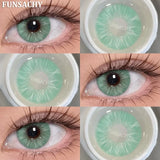 Qfdian  2PCS Natural Brown Gray Lenses for Eyes Blue Lenses Beautiful Pupil Korean Fashion Color Round Lens Yearly Cosmetics