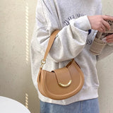 Qfdian 2025 New Y2k Aesthetic Simple Fairy Underarm Bag Women Trendy All Match Top-Handle Bags Vintage Casual Fashion Shoulder Handbags
