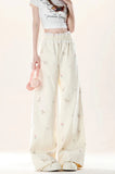 Qfdian  Summer New Solid Color Slim Women Pants Simple Basic Fashion Street Woman Pants Casual Loose Chic Lace Straight Leg Pants Female