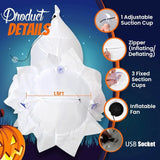 Qfdian  1PC Halloween Inflatable Corpse Ghost Isolation Tape Rotating Flame Light for Outdoor Horror Party Scene Decor