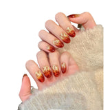 Qfdian 10Pcs Handmade Press on Nails French Short Ballet Fake Nails Colorful Edge Rhinestone Design Cute False Nail Full Cover Nail Tip