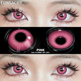 Qfdian  1 Pair Red Cosplay Contact Lenses for Eyes Vampire Black White Lenses for Halloween Eye Makeup Eye Contacts Beauty Lens