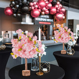 Qfdian  Tall Artificial Cherry Blossom Tree - Handmade Pink Fake Cherry Blossom Tree for Wedding Party Ceremony, Christmas Table