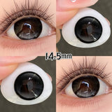 Qfdian  2pc New！Natural Blue Cosmetic Eye Lenses Brown Colored Contact Lenses Beauty Pink Lens Black Big Eye Lens violet Lens