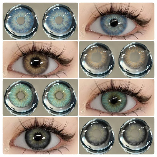 AMARA 1 pair New Colored Contact Lenses Fashion Green Eyes Lenses Natural Brown Eye Lenses Gray Contact Lens cosmetic pupil