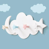 Qfdian Cloud Shaped Hooks Star Moon Cloud Shape Nail-free Wall Clothes Hooks Room Decorative Key Hanging Hanger Kitchen Storage Hook