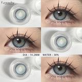 Qfdian  2Pcs New Color Colored Contact Soft Circular Lenses Beauty Pupil Brown Series Eyes Makeup Blue High Quality Softlens