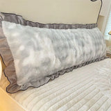 Qfdian  Thickened rabbit plush warm long pillowcase autumn and winter extended envelope pillowcase, no pillow core