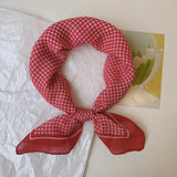 Qfdian  Printed fresh and sweet childlike style small square scarf for women spring and autumn new neck scarf sun protection scarf