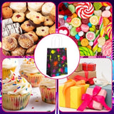 Qfdian  12 Pieces Gift Bags with Handle, Paper Treat Candy Bag Glow in The Dark Favor Bags For Glow Theme Party Decoration Supplies