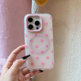 Qfdian INS Korea Point Phone Case For Iphone 16ProMax 15Pro 13 14 15 16 Pro Max 15Pro 15ProMax Cover Fundas