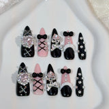 Qfdian  10pcs Summer Sunflower Stick on Nails White 3D Flowers Fake Nails Colorful Sweet Cute False Nails Short Square Press on Nail Tip