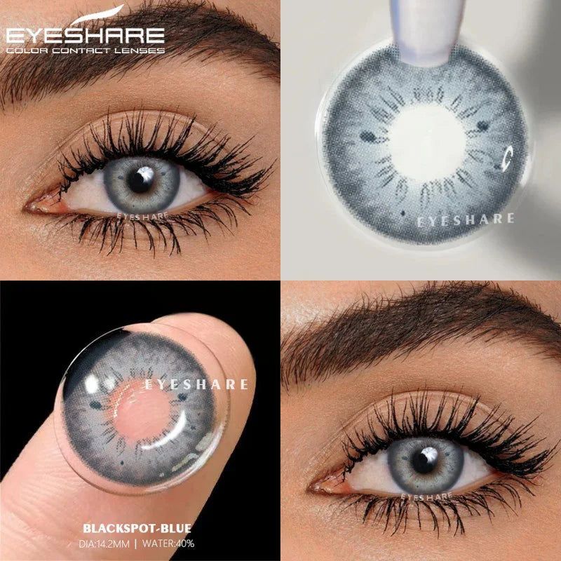 EYESHARE Natural Colored Contacts Lenses for Eyes 2pcs Blue Colored Contacts Beautful Pupils Yearly Eyes Brown Cosmetic Contacts
