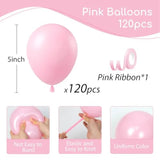 Qfdian  120pcs 5inch Pink Balloons, Small Latex Balloons for Baby Bridal Shower Gender Reveal Birthday Party Decorations
