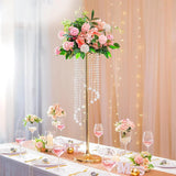 Qfdian  Transparent Acrylic High Vase, 31.5inch Cylindrical Base for Party Table, Chandelier Crystal Decorative Flower Stand, Wedding, Celebration, Home Decoration, Halloween and Christmas Decoration