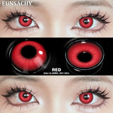 Qfdian  1 Pair Red Cosplay Contact Lenses for Eyes Vampire Black White Lenses for Halloween Eye Makeup Eye Contacts Beauty Lens