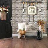 Qfdian  10pcs 3D Wall Sticker Self-adhesive Faux Brick Wall Panel Peel and Stick Kitchen Tile Backsplash Bathroom Wall Tile Sticker