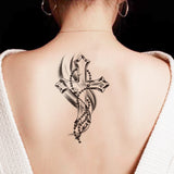 Qfdian  2pcs Waterproof Temporary Tattoo Sticker Cross Angel Jesus Lion Hands Fake Tatto Flash Tatoo Tato for Girl Women Men