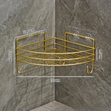 Qfdian Bathroom Shelf Wall Mounted Corner Storage Shelves Shampoo Holder Cosmetic Rack Iron Shower Drain Basket Bathroom Organizer