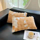 Qfdian  new class A rabbit plush pillowcase single milk plush pillowcase 48x74cm, no pillow core